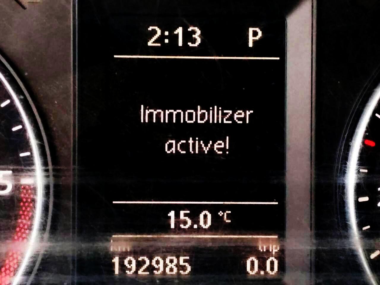Immobilizer active VW T5